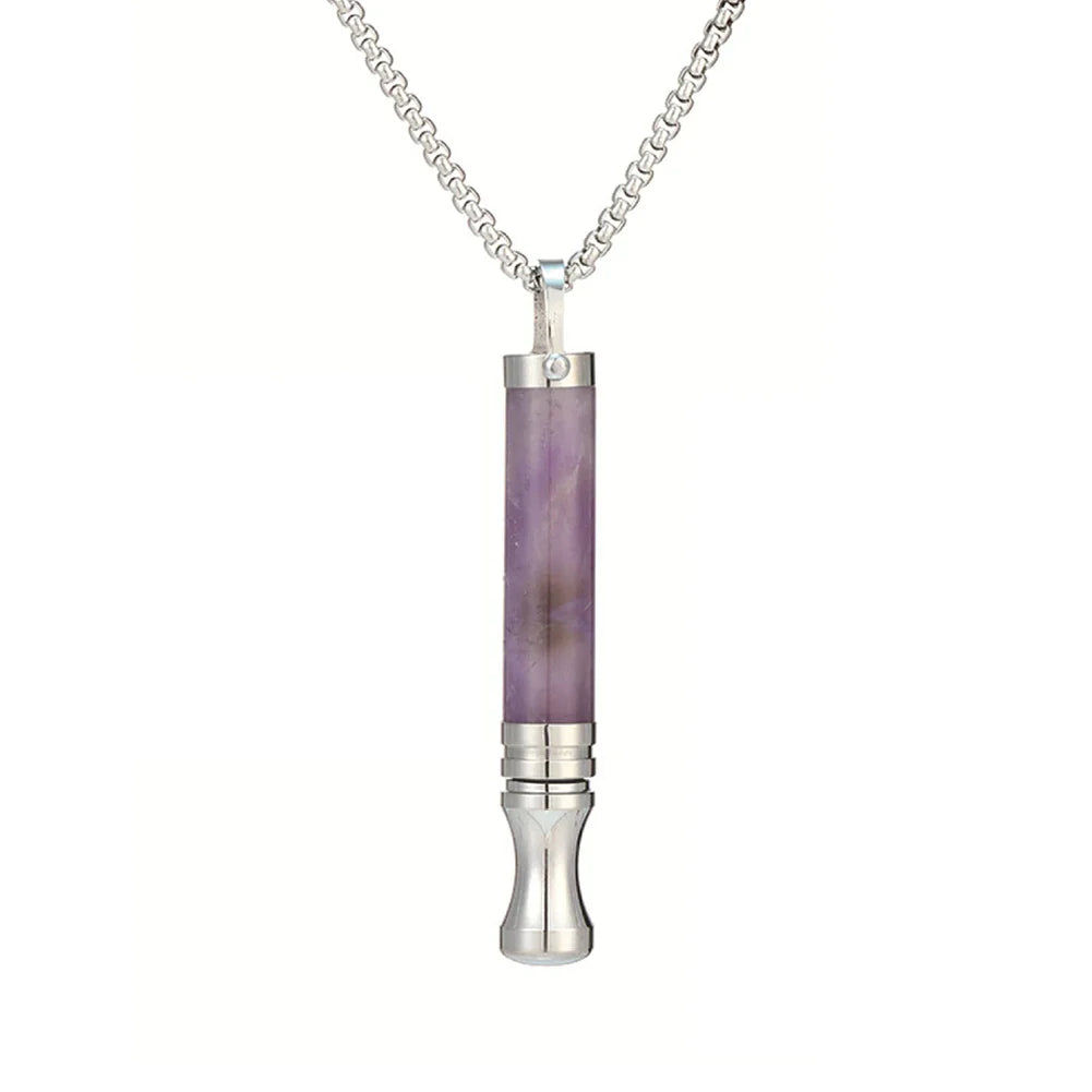 Quit Smoking Meditation Pendant Necklace – Titanium Steel Unisex Anti-Smoking Necklace with Filter Cotton