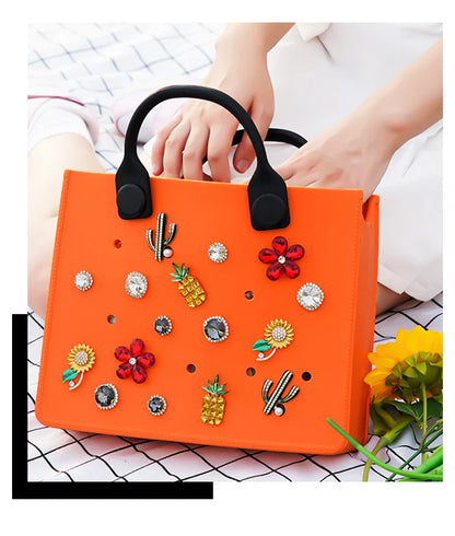 EVA Large Leather Shoulder Bag – Waterproof Casual Tote for Women, Beach Bag & Fashion Storage Handbag