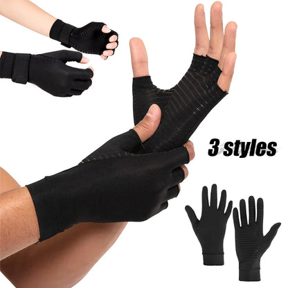Copper Arthritis Compression Gloves – Fingerless Hand Support for Pain Relief, Swelling & Carpal Tunnel