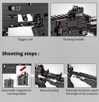 ZKZC WW2 Military Weapon Building Block Set – Shotgun, Sniper & Assault Rifle Toy for Kids Gifts