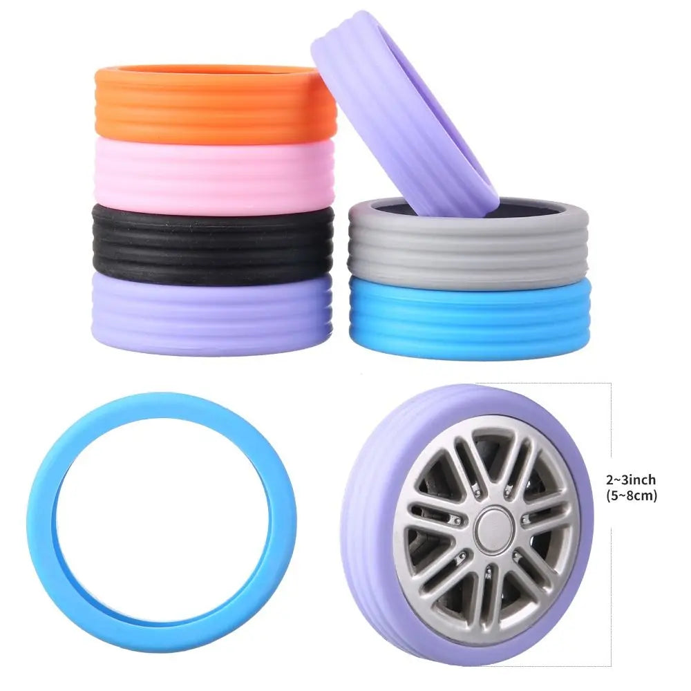 4/8PCS Travel Luggage Wheel Protectors — Noise-Reducing Caster Covers for Suitcase Trolley Boxes