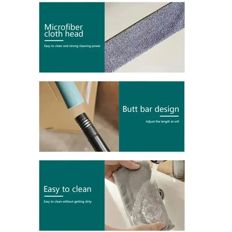 Telescopic Long Handle Broom — Microfiber Dust Brush for Home Blinds, Easy-to-Use Household Cleaning Tool