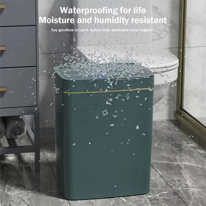 15L Smart Sensor Trash Can – Non-Contact Automatic Bagging Electronic Trash Bin for Smart Home & Bathroom, White