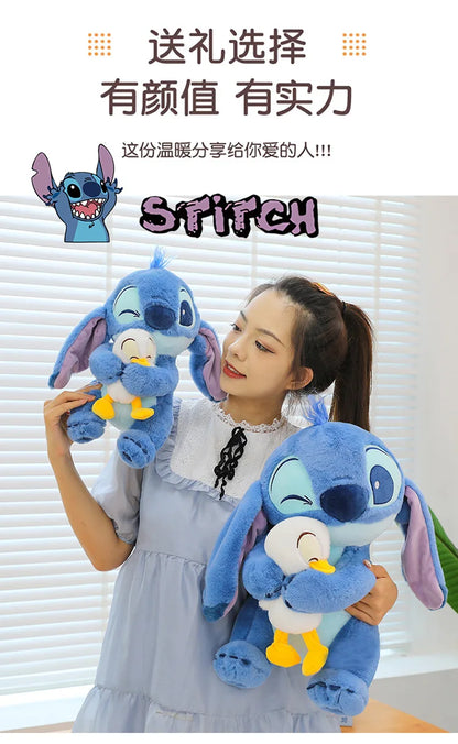 Disney Stitch Plush Doll - Lilo and Stitch Cute Duck Version, Kawaii Stuffed Toy for Christmas and Birthday Gifts