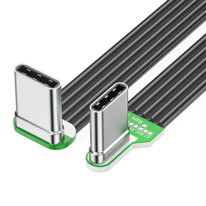 Flexible Flat Silicone USB-C to USB-C Cable – Left/Right Angled, 60W Fast Charging, 480Mbps Data Transfer for Camera & Phones