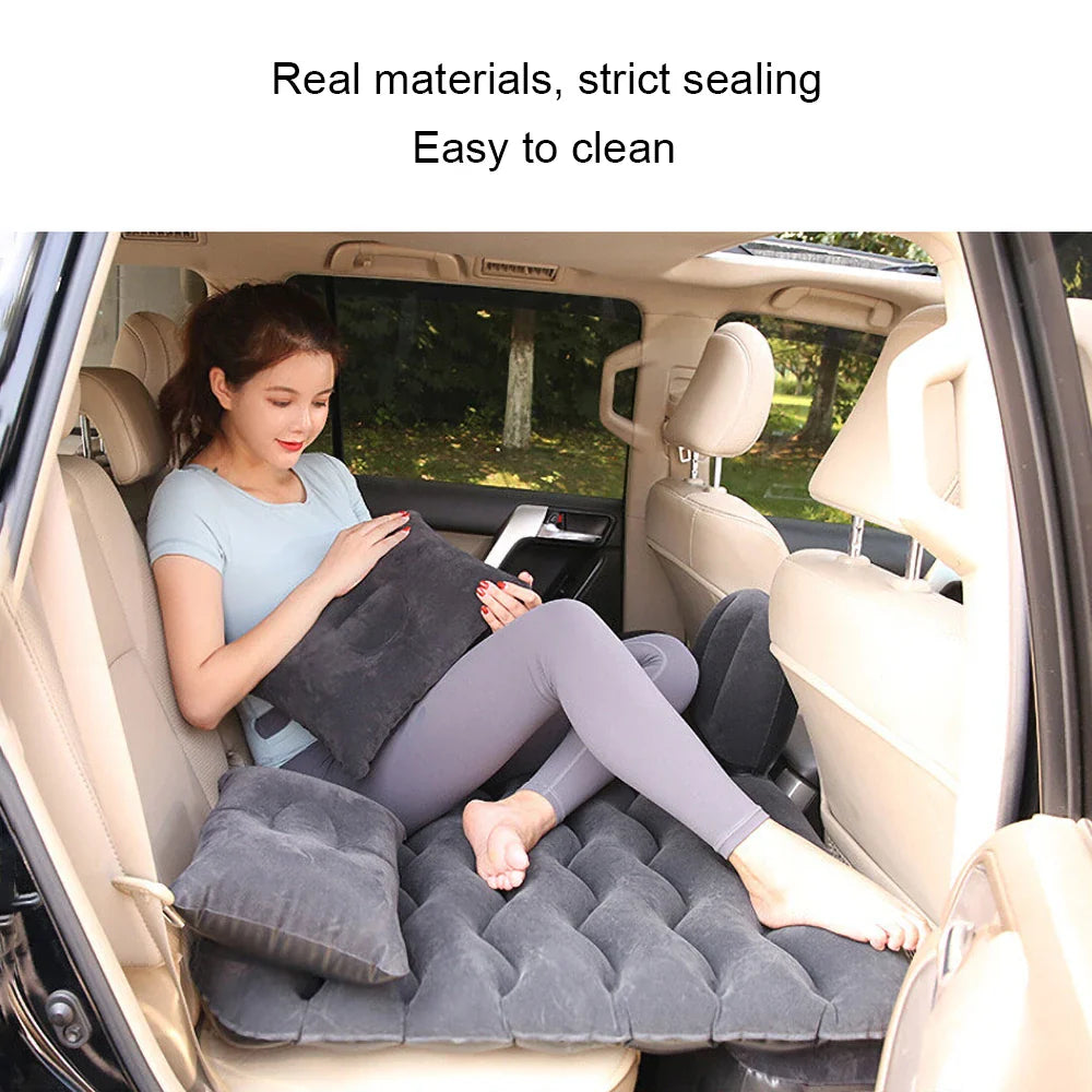 Universal Car Air Inflatable Travel Mattress – Back Seat Sofa Pillow & Camping Cushion