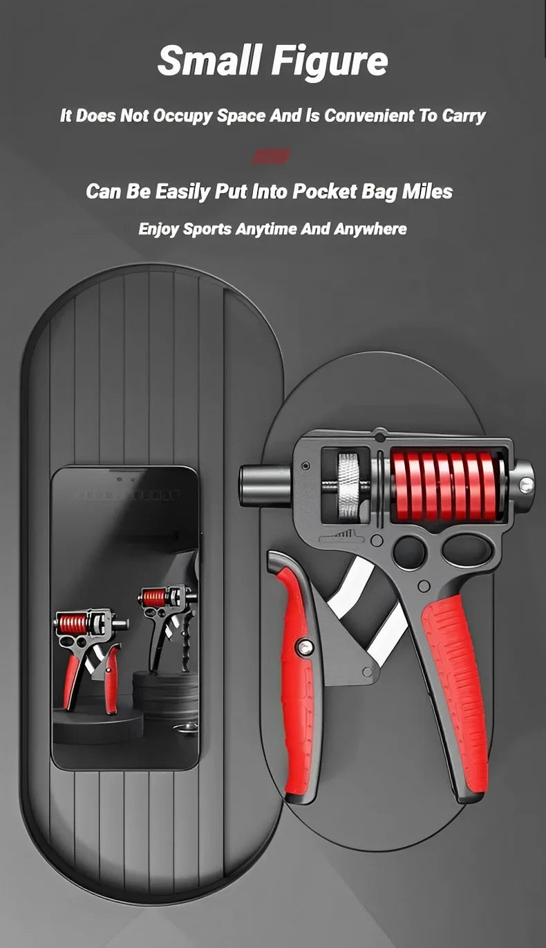5–165kg Adjustable Hand Grip Strengthener — Heavy-Duty Forearm & Finger Expander (Steel Spring)