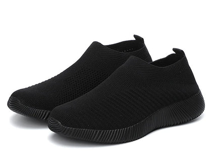 Women’s Slip-On Sock Sneakers – Breathable Flat Casual Vulcanized Sports Shoes Zapatillas