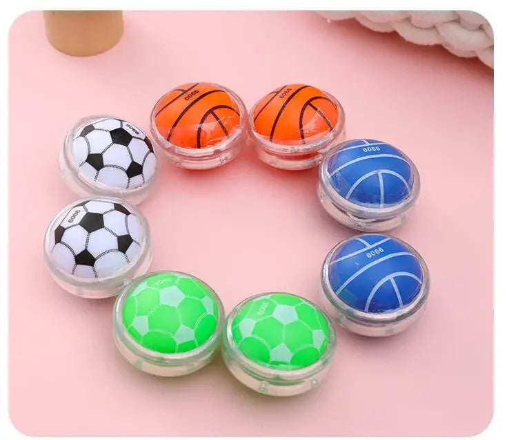 10pcs Classic Yoyo Toys – Football & Basketball Patterned Favors for Kids Birthday, Pinata, & Kindergarten Rewards