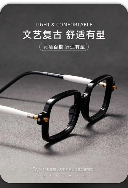 Wide Frame Reading Glasses for Men & Women – Thick Blue Light Blocking Eyewear for Elderly, High-Grade Genuine