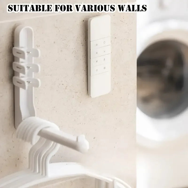 3PCS No-Drill Magnetic Remote Holder – Wall Mount Organizer for TV, AC & DVD Remotes, Space-Saving White Design