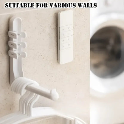 3PCS No-Drill Magnetic Remote Holder – Wall Mount Organizer for TV, AC & DVD Remotes, Space-Saving White Design