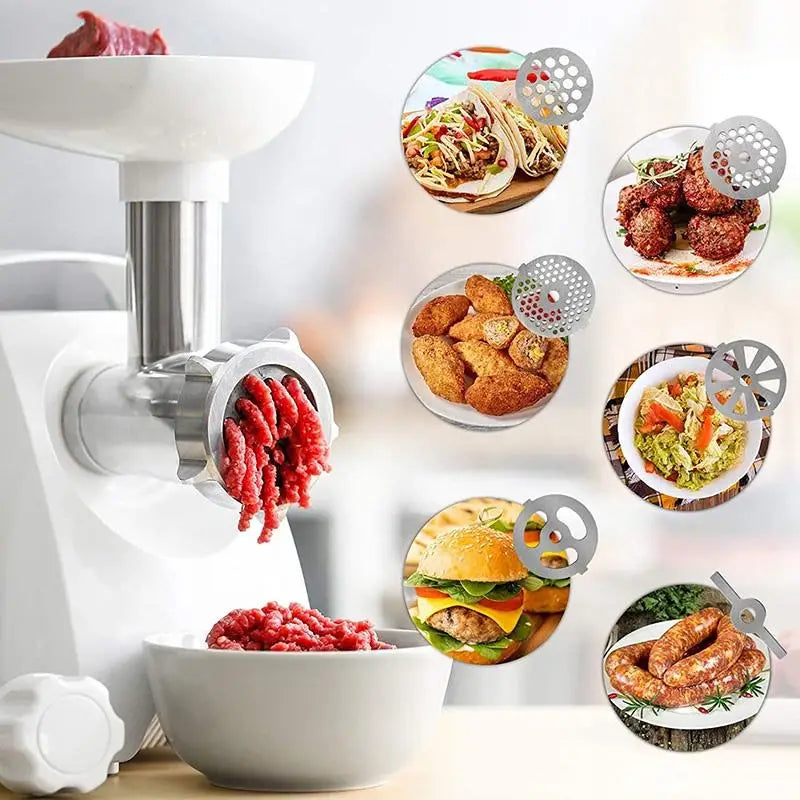 Stainless Steel Meat Grinder Blades & Plate Discs – Food Grinder Accessories for Stand Mixers & Meat Grinders