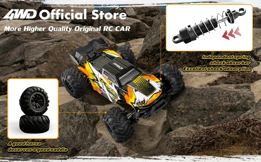 4WD Remote Control Car – Off-Road 4x4 RC High-Speed Buggy Truck, Brushless 50/80KM/H Drift Racing Toy for Kids & Adults