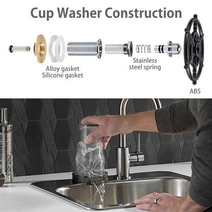 Automatic Cup Washer Faucet Glass Rinser for Kitchen Sink - Bar Glass Rinser, Coffee Pitcher Wash Cup Tool, Essential Kitchen Sink Accessories