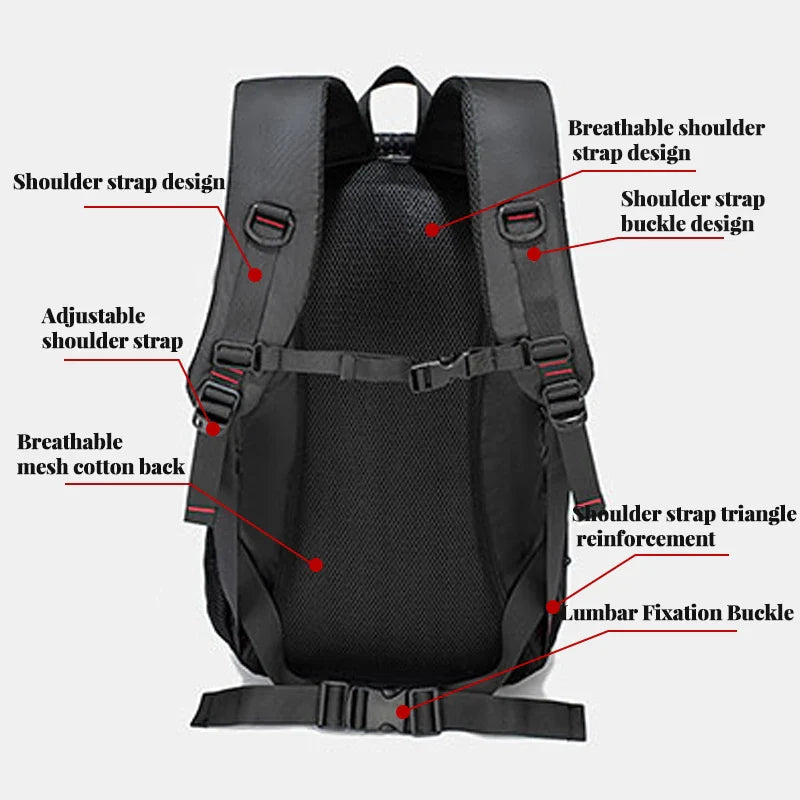 Large-Capacity Men’s Hiking Backpack – Travel & Outdoor European-Style Fashion Luggage Bag