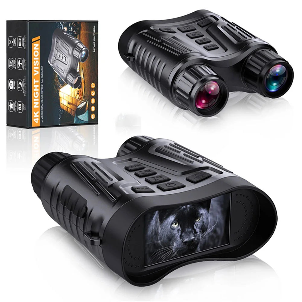 4K Digital Night Vision Goggles Binoculars | Rechargeable with 3.2" Screen & 8X Zoom for Hunting