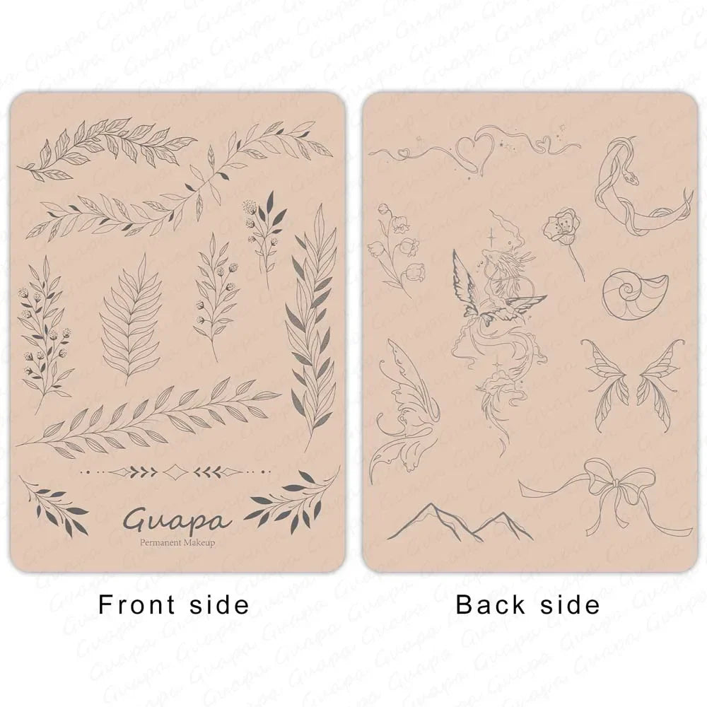 Silicone Practice Skin for Permanent Makeup — Double-Sided Latex Sheet with Brows Design for Hair Stroke Training