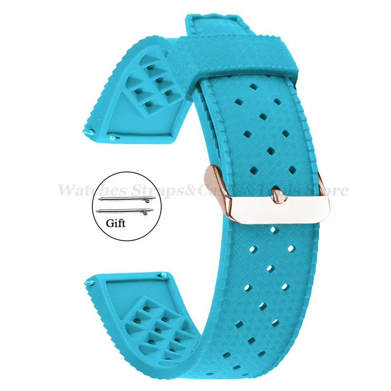 Premium Tropic Silicone Watch Strap – 20mm & 22mm Quick Release Waterproof Rubber Bracelet for Seiko, Oris & Omega