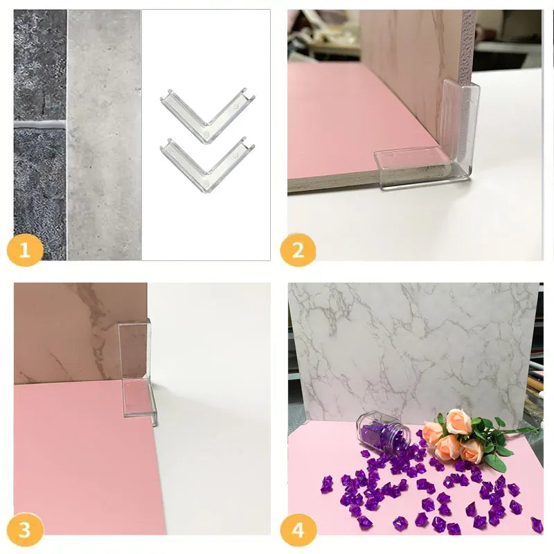 60×60cm / 40×40cm Photography Background Board – Transparent 5mm Card Clasp Props for Studio Photo Backdrops