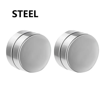 Non-Piercing Magnetic Ear Clips - Round Circle Fake Earrings for Men & Women Fashion Jewelry