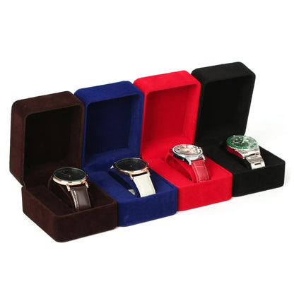 Flannelette Watch Packaging Box – Black Jewelry Storage Organizer for Bracelets, Women & Men Gift Wholesale