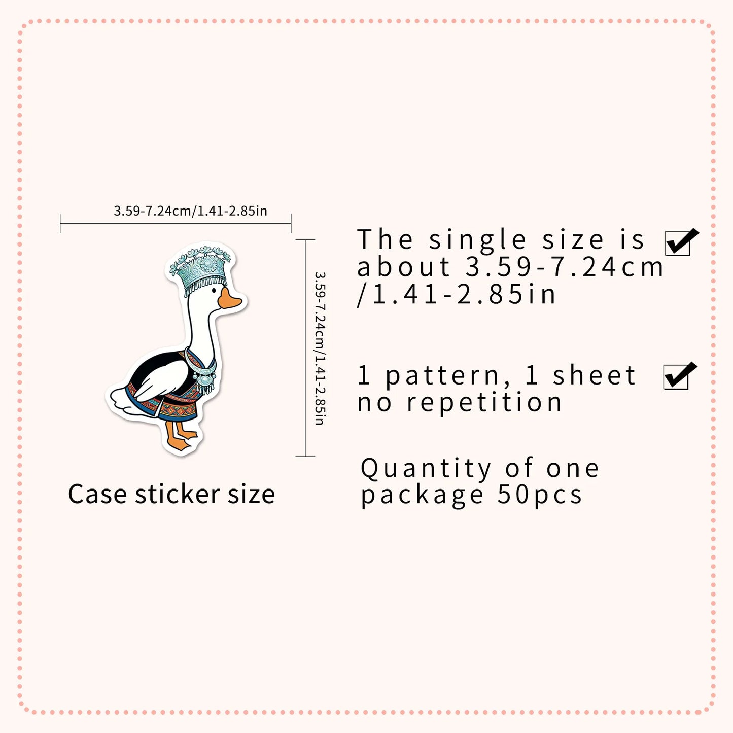50PCS Cartoon Goose Stickers - Cute Waterproof Animal Decals for Water Bottles, Laptops, Skateboards & Luggage
