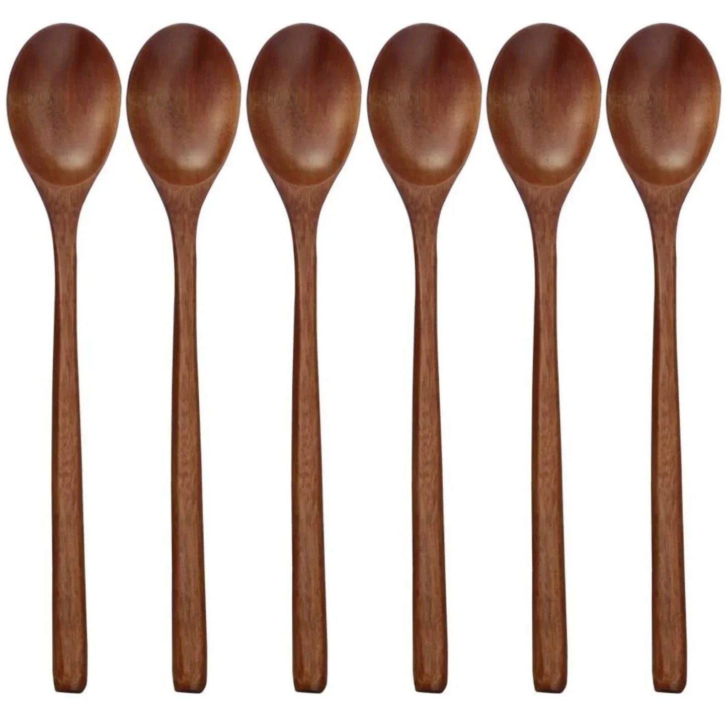 6-Piece Bamboo Wooden Spoon Set – 9” Korean Style Natural Wood Spoons for Soup, Cooking & Mixing