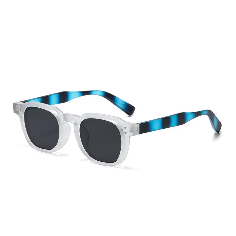 JNPCXI Vintage Rivet Oval Sunglasses – Fashion Leopard Frame Luxury Eyewear for Men & Women, Anti Blue Light Glasses
