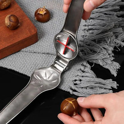 2 in 1 Stainless Steel Nut Cracker - Quick Chestnut and Walnut Opener, Sheller Pliers for Kitchen Use