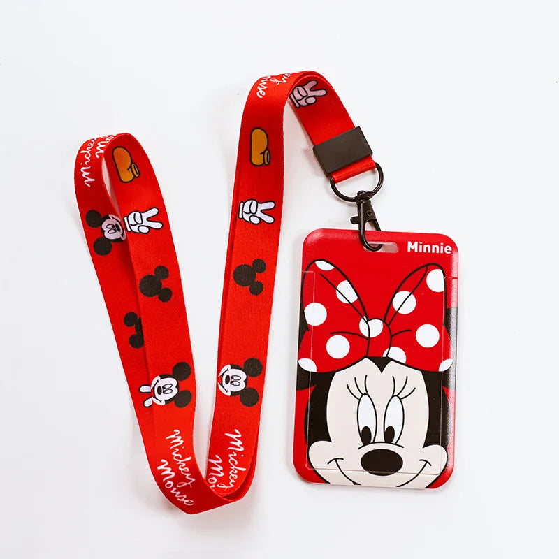 Disney Mickey ID Card Holder Lanyard – Girls Door Card Case, Hanging Rope Badge Holder, Neck Strap for Business Cards, Small Gift