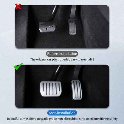 TESY Anti-Slip Pedal Covers for Tesla Model 3 Highland & Model Y Juniper – Accelerator, Brake & Foot Rest Protection Set