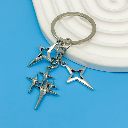 Y2K Punk Four-Pointed Star Keychain – Alloy Fashion Key Ring Bag & Backpack Charm for Women & Girls Gift Accessories
