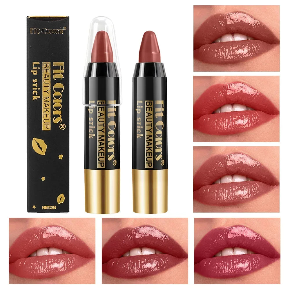 Moisturizing Crayon Lip Gloss Stick – Velvet Long-Lasting, Waterproof Jelly Tint Lipstick & Liner Pen