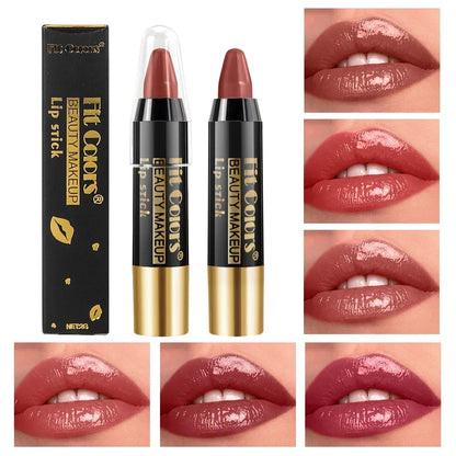 Moisturizing Crayon Lip Gloss Stick – Velvet Long-Lasting, Waterproof Jelly Tint Lipstick & Liner Pen