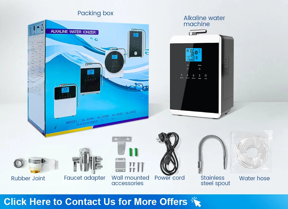 11-Plate Platinum Alkaline Water Ionizer Machine — Household PH 4.5~10.5 Acid & Alkaline Water Generator