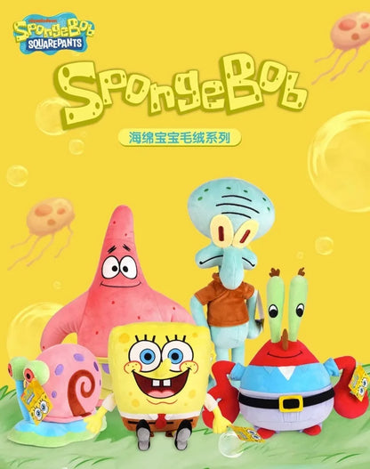 Anime Spongebob SquarePants Plush Toys – Patrick, Squidward, Mr. Krabs & Gary Stuffed Cartoon Toys, Birthday Gift for Kids