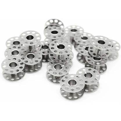 25PCS Metal Sewing Bobbins Set - Visible Mesh Storage Box for Singer Brother DIY Sewing Machine Accessories