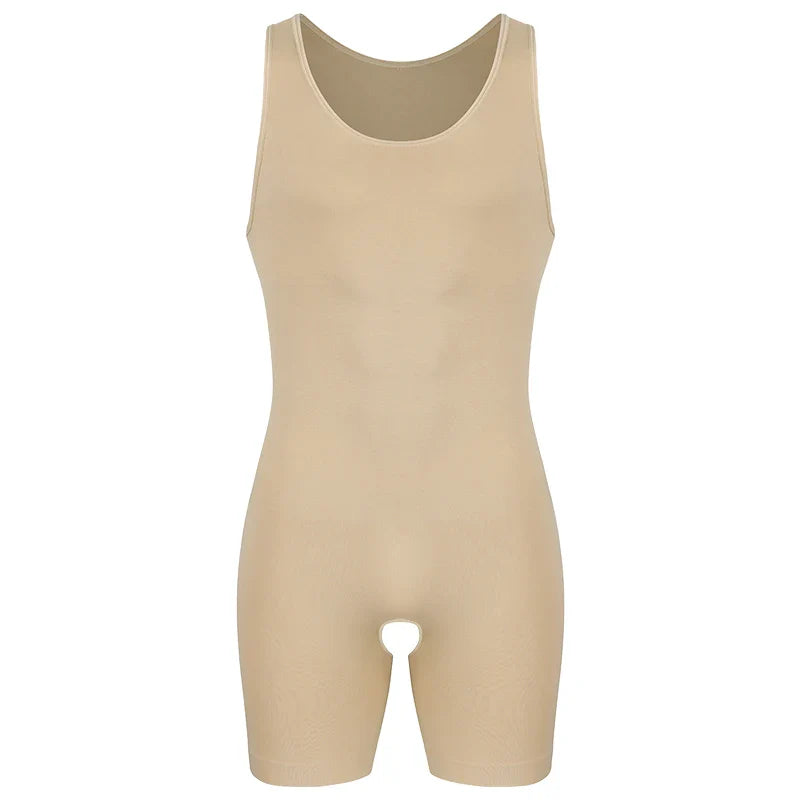 Men’s Sleeveless Bodysuit Shaper — Full Body Compression Undershirt, Tummy Control Slimming Vest Shapewear