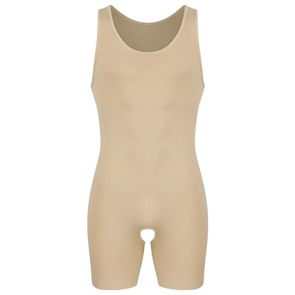 Men’s Sleeveless Bodysuit Shaper — Full Body Compression Undershirt, Tummy Control Slimming Vest Shapewear
