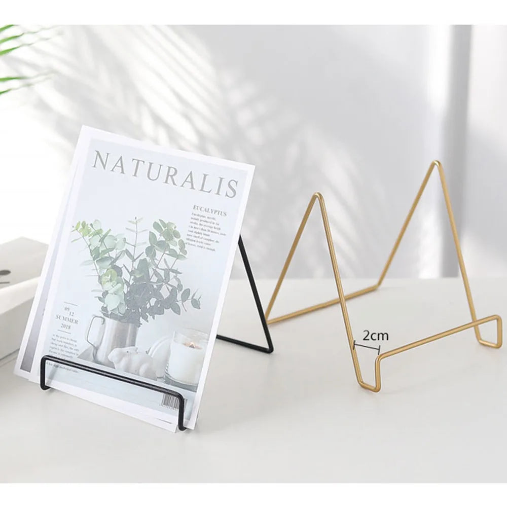 Iron Art Multi-Use Display Stand: Versatile Magazine, Dish, Picture Frame, and Photo Book Storage Holder for Home Ornaments