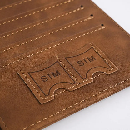 Men's PU Leather Travel Passport Wallet - Hand Carry Passport Holder with Card Slots, Business Cards Organizer