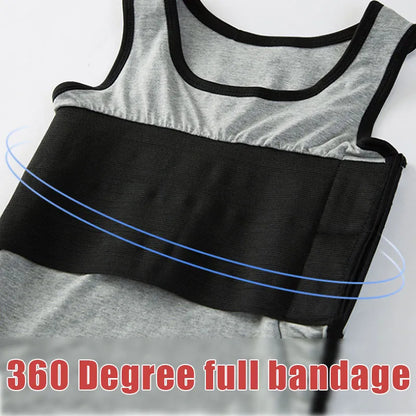 360° Full Coverage Chest Binder – Long-Style Sports Binder with 3-Row Buckle, Comfortable & Breathable