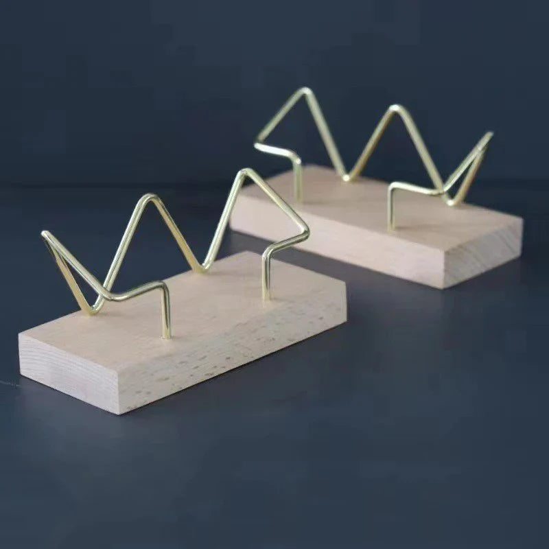 Wooden Business Card Holder Organizer – Office Desk Display Stand & Memo Shelf for Home & Work