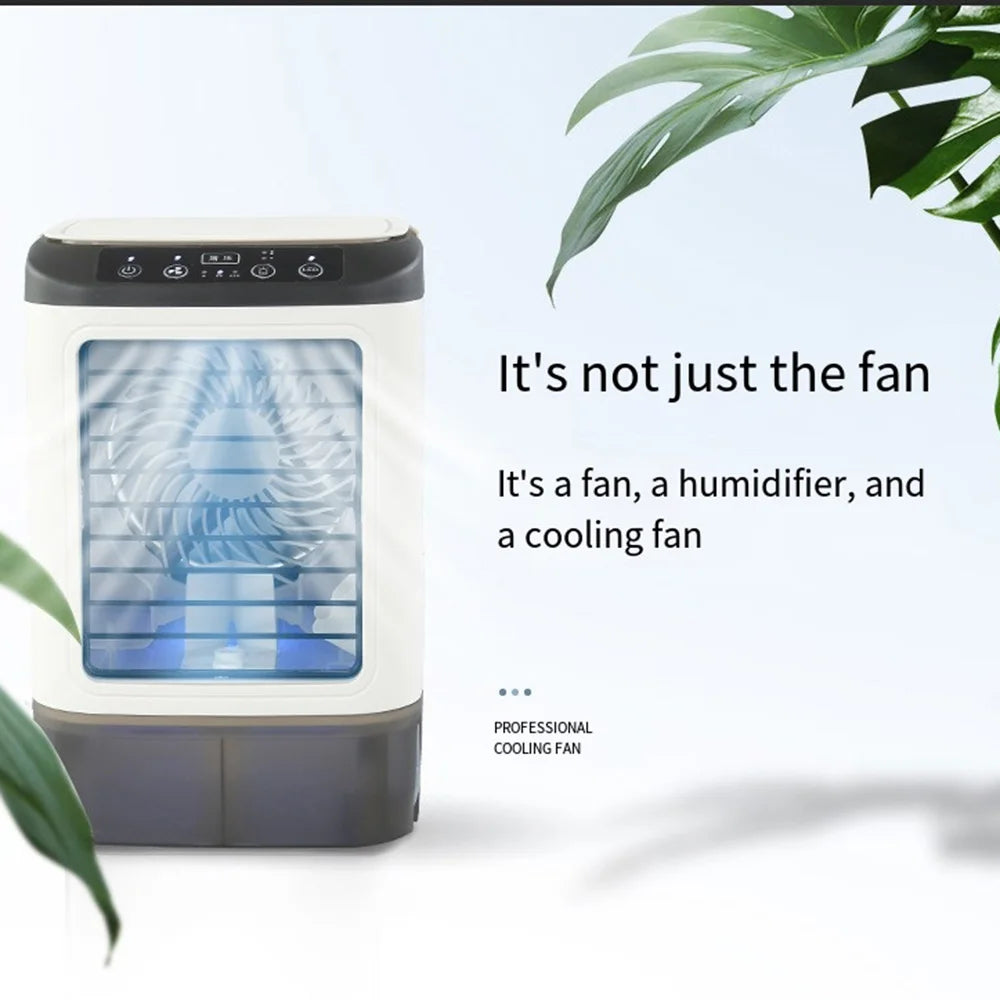 USB Portable Mini Air Conditioner Fan – 3-Speed Desktop Cooling Fan with LED Night Light, Air Cooler for Home, Office, and Camping