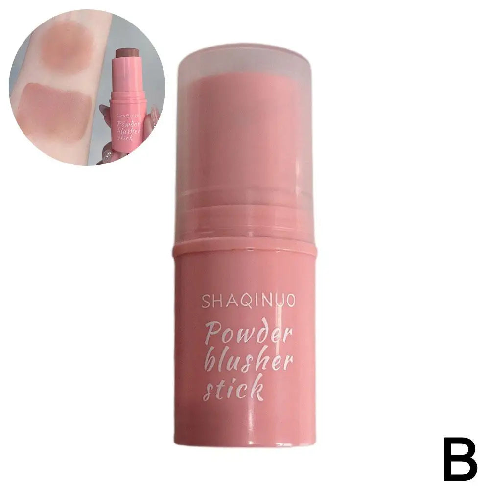 3-in-1 Monochrome Blusher Stick - Cheek & Lip Tinted, Durable Matte Rouge Powder for Natural Contour & Makeup Cosmetics
