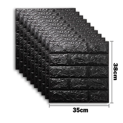 10pcs 3D Foam Wall Stickers – Self-Adhesive Waterproof Peel-and-Stick Brick Wallpaper for Interior Decoration