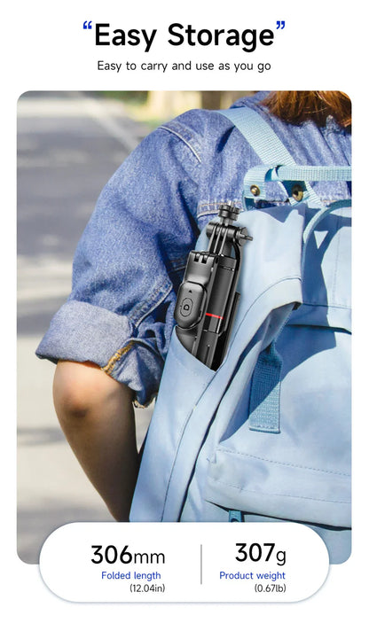 MEUYAG Selfie Stick Tripod – 1708mm Monopod with Fill Light, Bluetooth Remote, 360° Rotation & 1/4” Interface for Mobile Phones