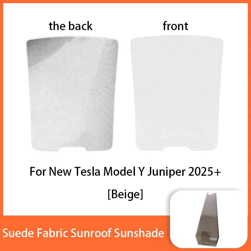 Electrostatic Sunshade for Tesla Model 3 & Y – Ice Cloth Sunroof Front & Rear Glass Skylight Interior Cooling Shade