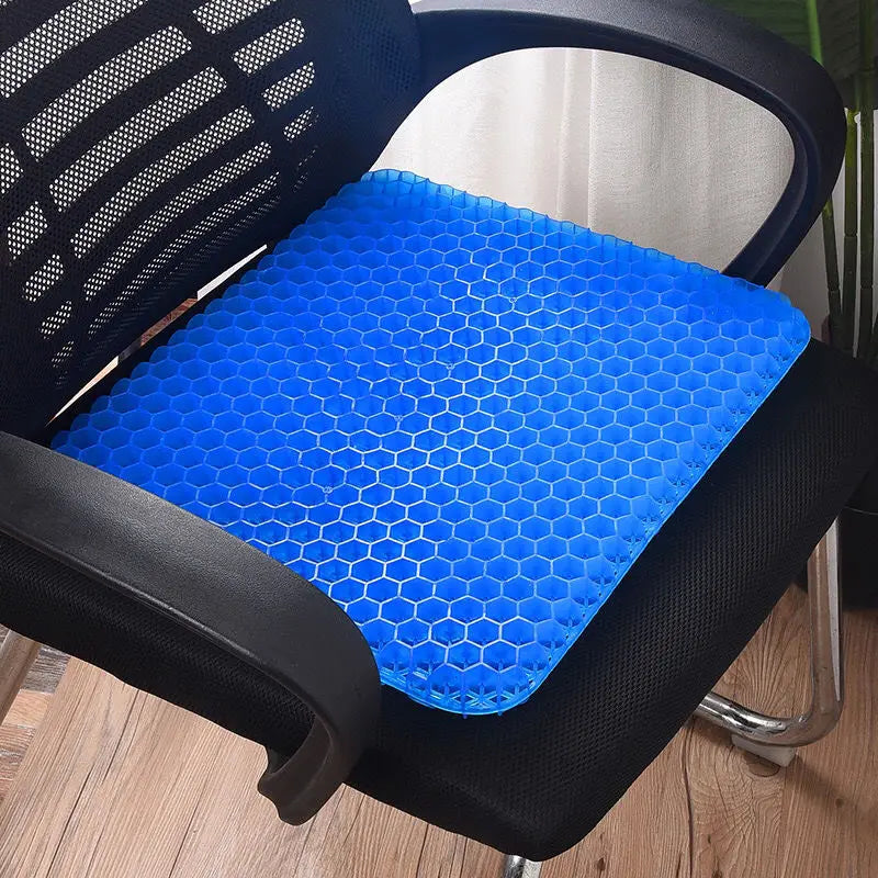 Gel Seat Cushion – Double Thick Egg Gel Pad for Pressure Relief, Breathable Soft Cushion for Car & Office Chair